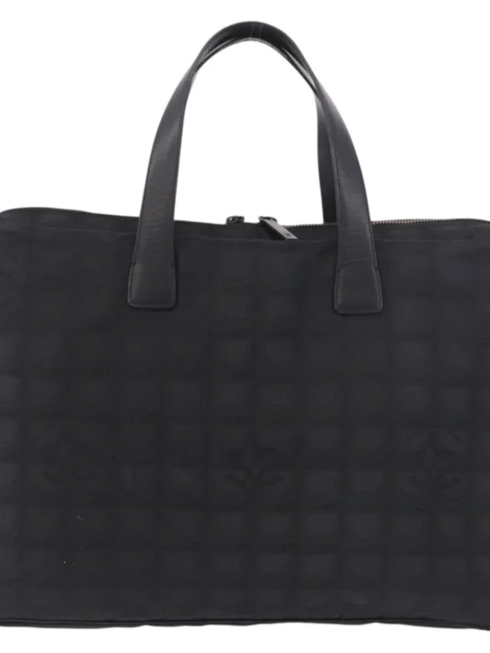 CHANEL New Travel Line Hand Bag Nylon Black CC Auth ka5058